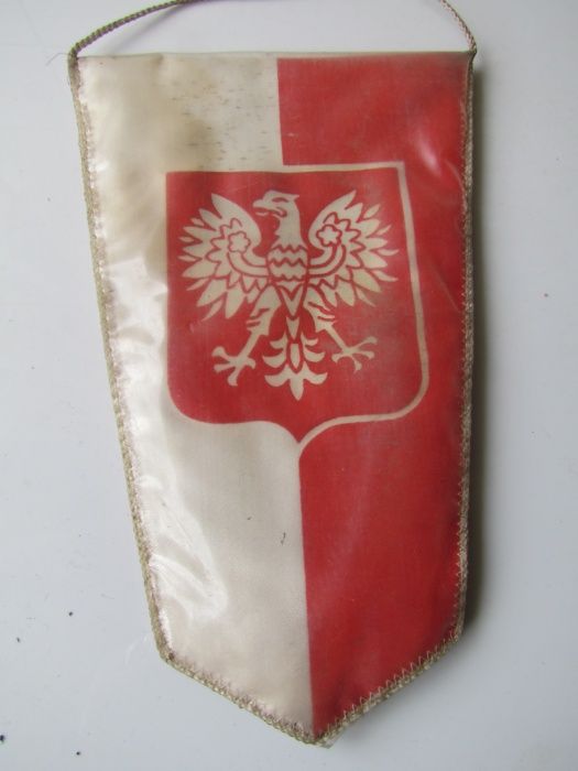 Proporczyk Gdańsk Herb Orzeł bez korony Polska flaga