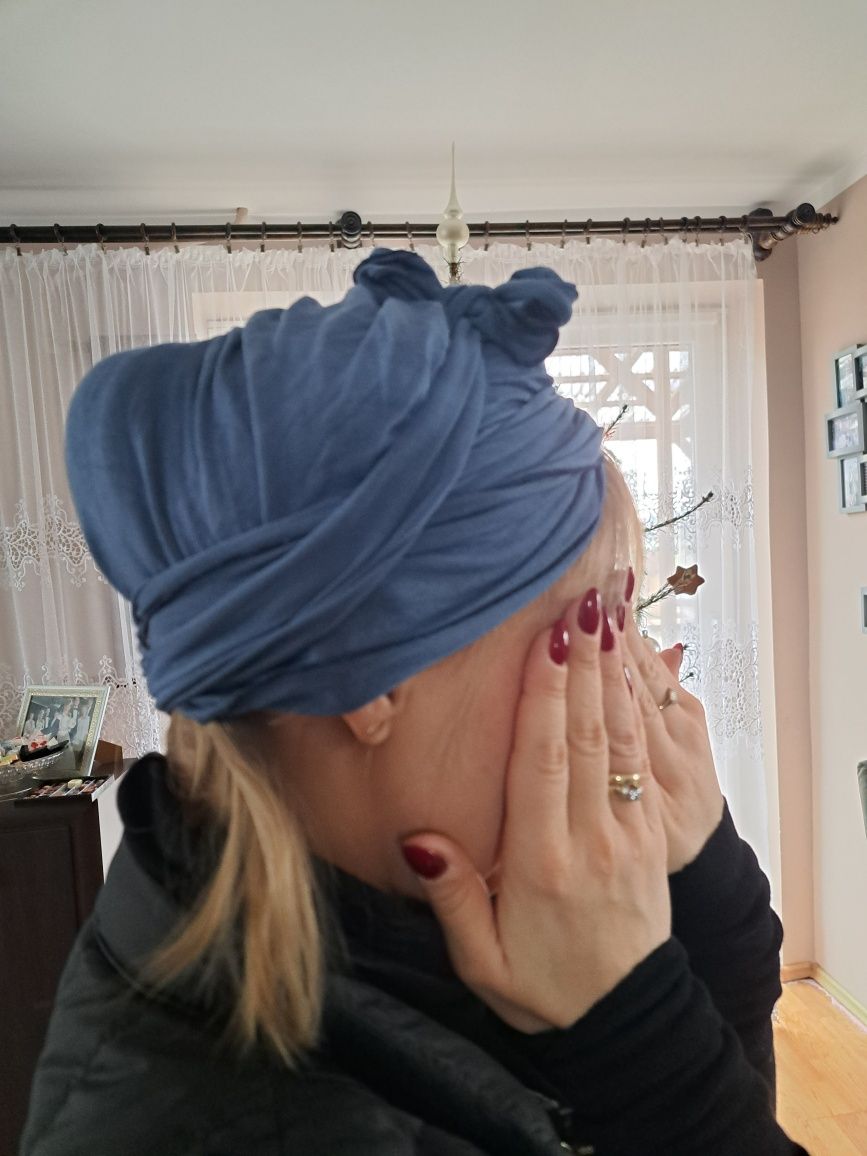 Turban wiązany, ręcznie szyty