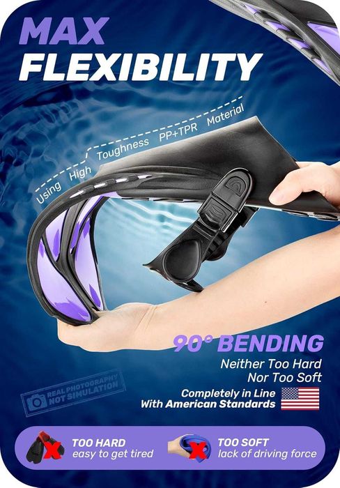 Płetwy do nurkowania CAPAS, regulowane, rozmiar L/XL, 42-47, fioletowe