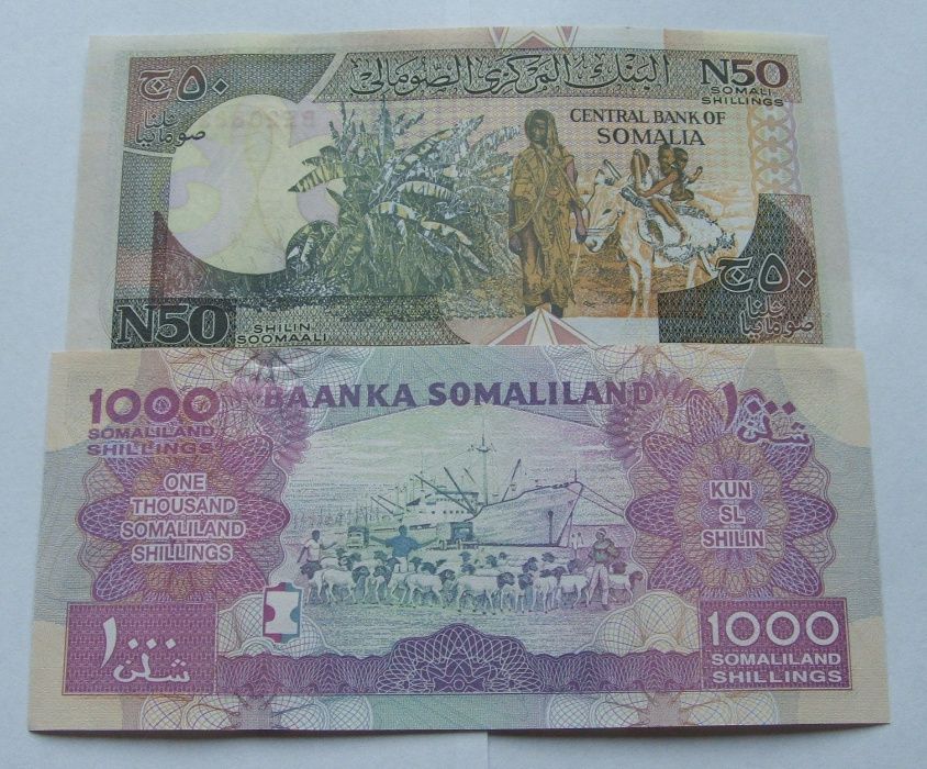 Banknoty SOMALIA - Z PACZKI BANKOWEJ - Zestaw Kolekcjonerski