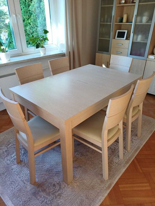 Komplet stół do jadalni rozkładany i 6 krzeseł