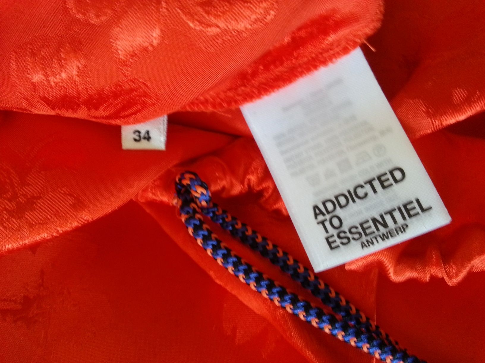 Essentiel Antwerp Bluzka motyl wiskoza pomarańczowa róże XS S M