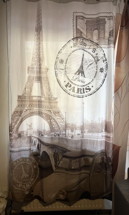 Komplet zasłon na przelotkach 130x220 Paryża Wieża Eiffla