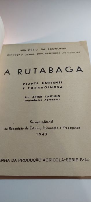 A Rutabaga, Planta Hortense e Forraginosa - Artur Castilho (1943)
