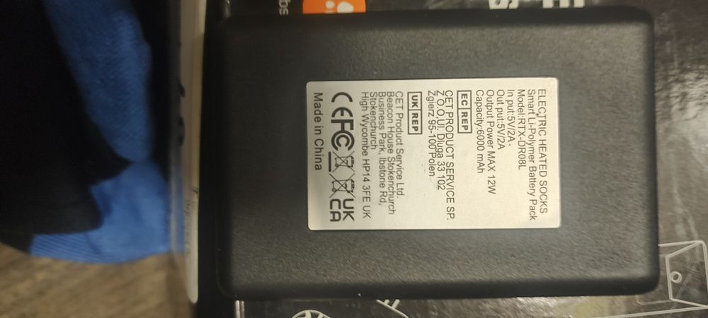 Носки з підігрівом на акумуляторах 6000мАh