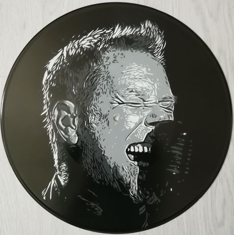 James Hetfield pintura original em disco de vinil