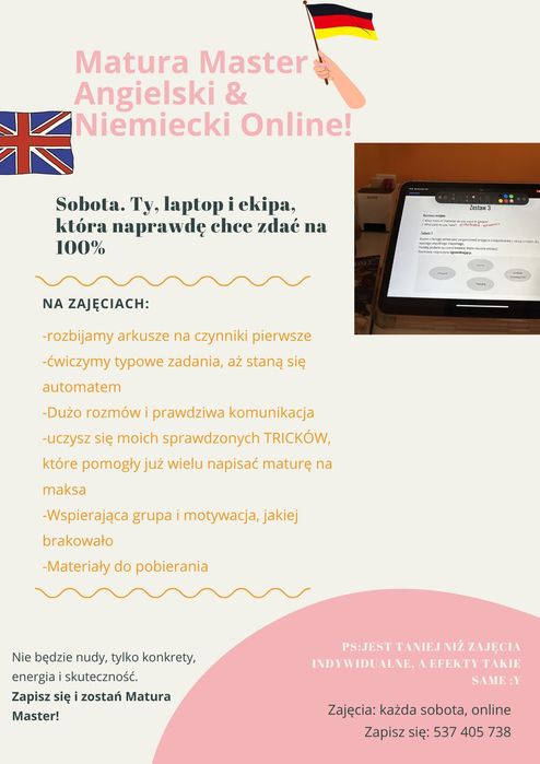 Korepetycje jezyk angielski i Niemiecki