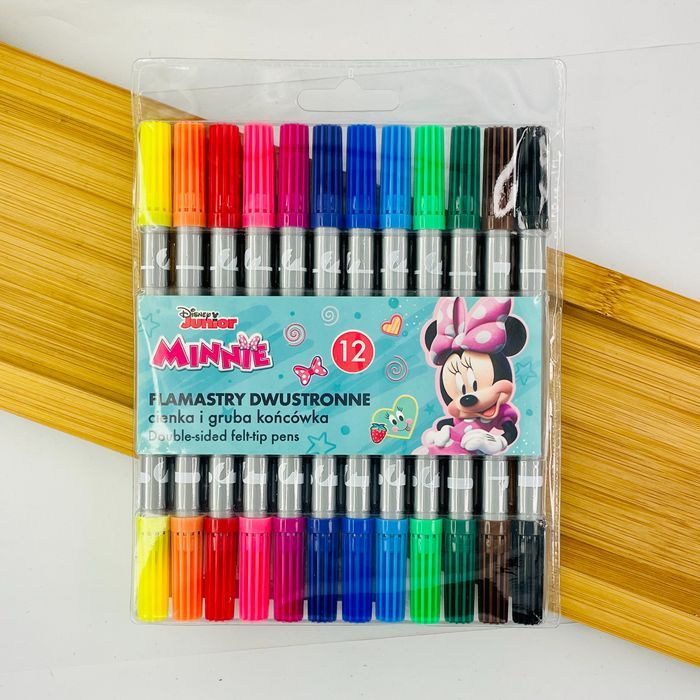 Flamastry Dwustronne Minnie 12szt.
