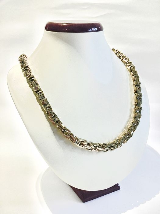 Złoty męski łańcuszek splot królewski •wybita próba pozłacany 0,750