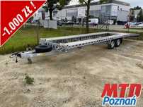 Wiola 800X205CM L30G80 3T LAWETA PREMIUM DO PRZEWOZU DWÓCH SAMOCHODÓW ŁAMANY TYŁ NAJAZDY ALU STABILIZATOR JAZDY AKS + KOŁO ZAPASOWE RATY | LEASING  Laweta o bardzo wysokiej wytrzymałości do przewozu 2 samochodów 8m
