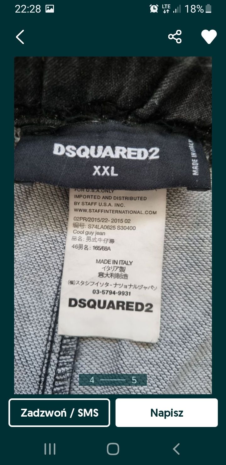 Spodnie joggery dsquared2 xl