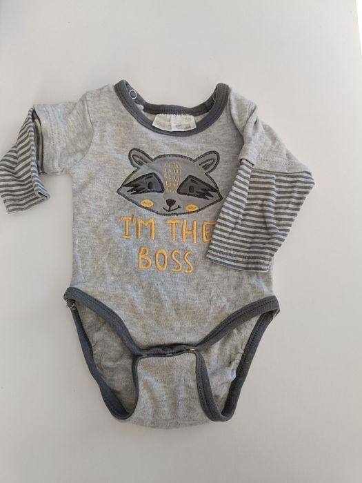 Szare body dziecięce bawełniane roz 56