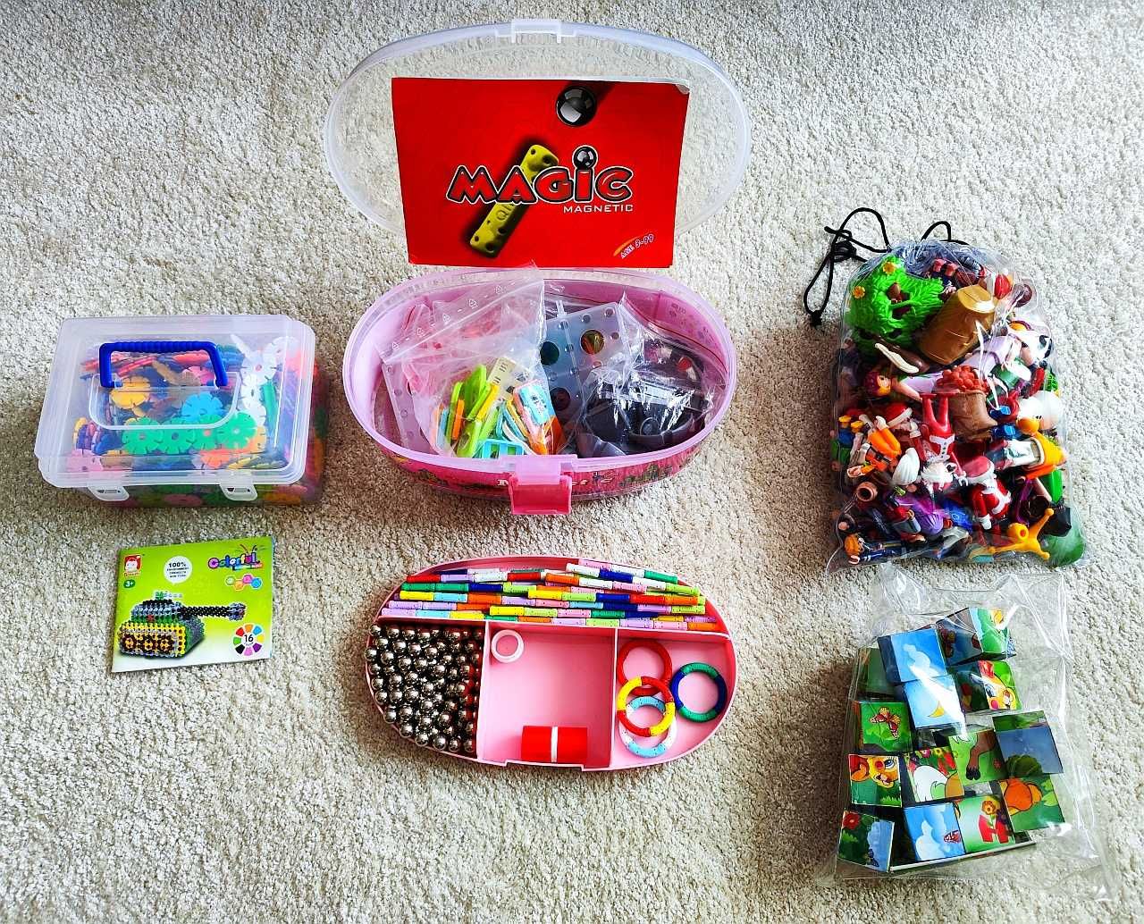 Klocki, Playmobil, Magic Magnetiz, Puzzle – zestaw 4 sztuk