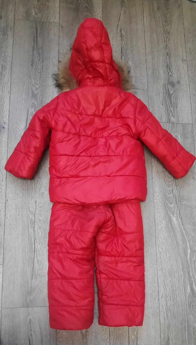 Комбінезон куртка зима темно червоного кольору 3-4 роки 98-104-110 см