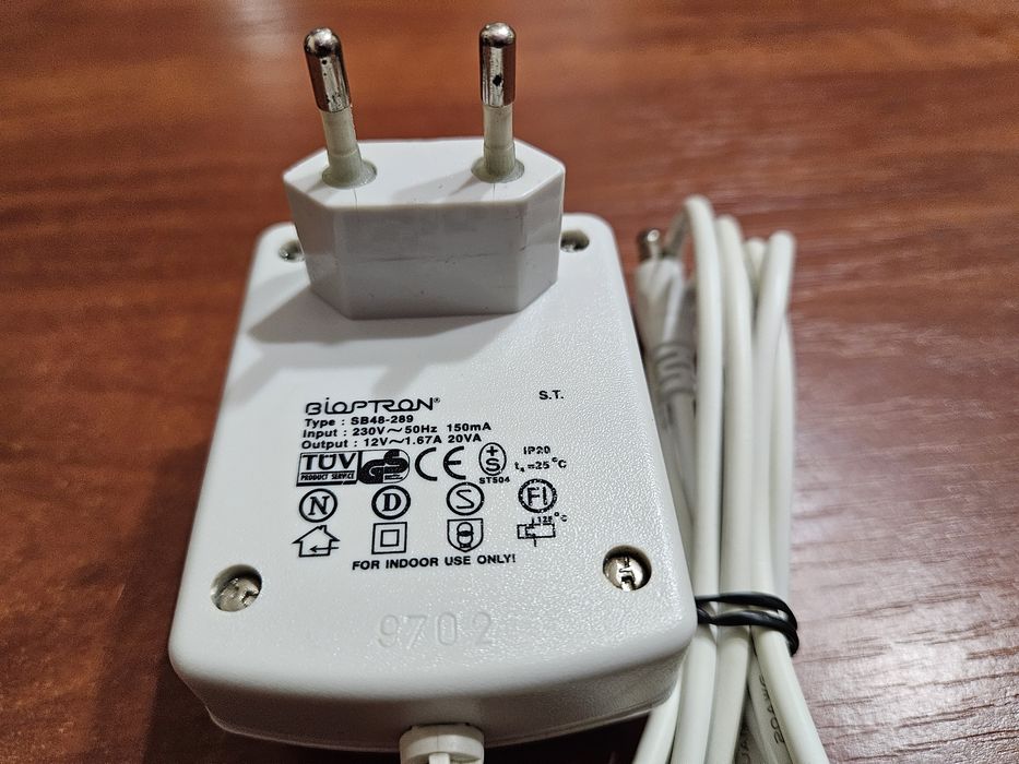 Oryginalny zasilacz 12V, 1,67A Bioptron Zepter