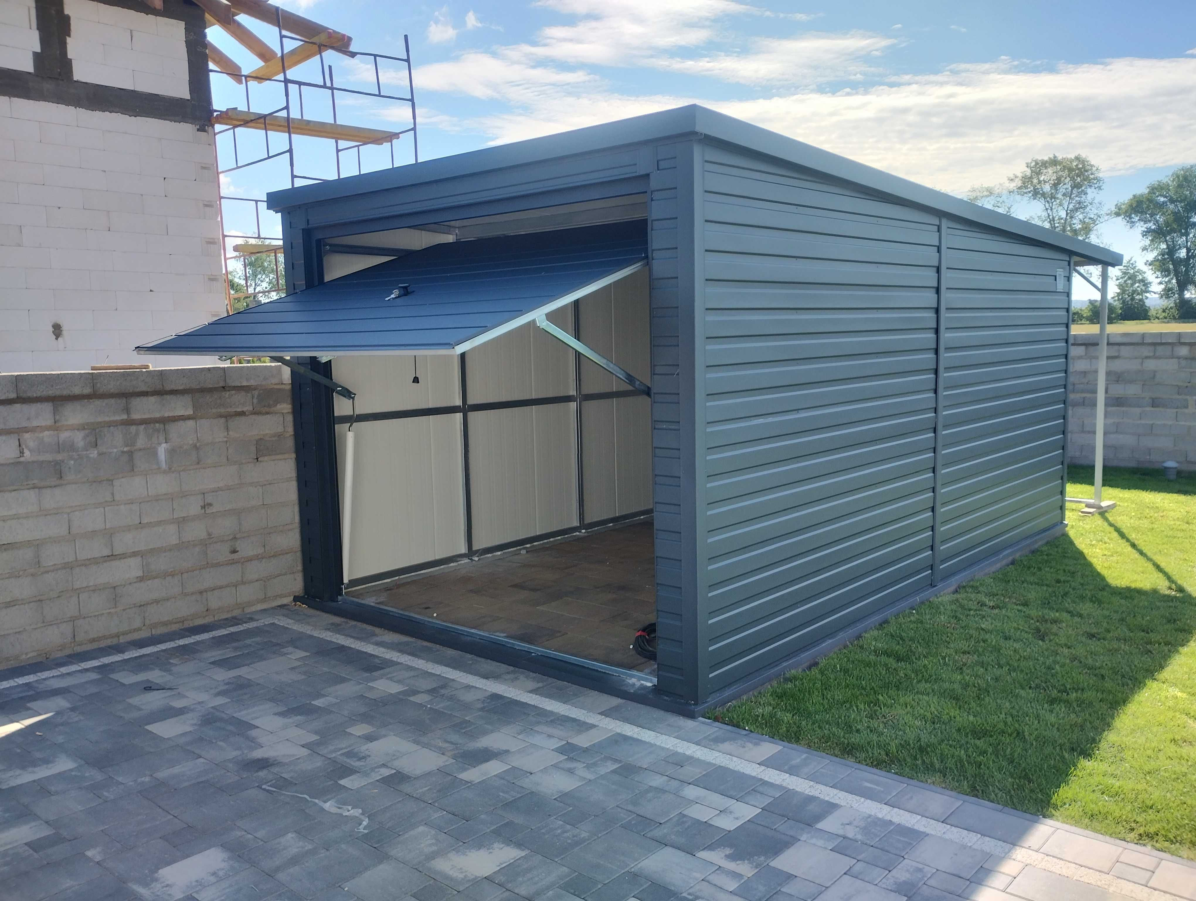 Garaż stalowy ocieplany 4x,9. Płyta warstwowa 4cm. Producent
