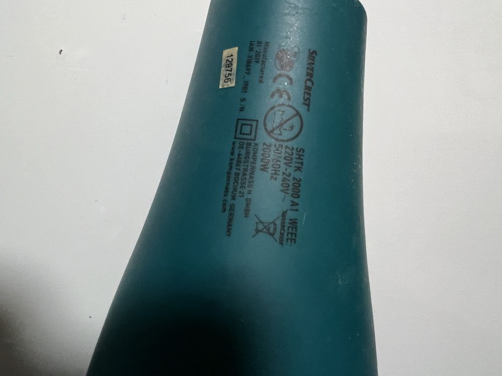Suszarka do włosów Silvercrest SHTK 2000w niebieska lidl