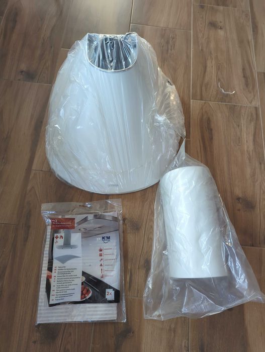 Okap Gorenje DKO 500 WH, 50 cm — NOWY, w folii, nieużywany (biały)