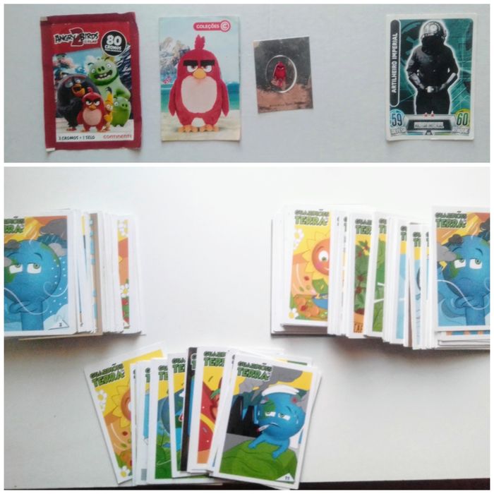Cromos Angry Birds 2 e cartas Lidl.