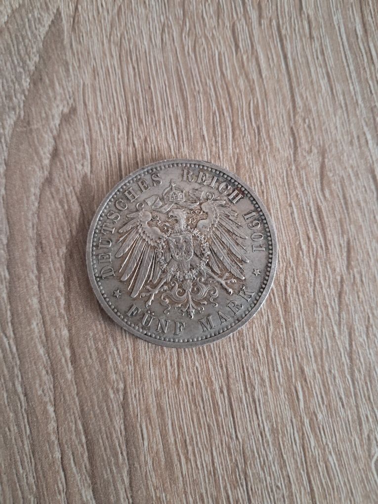Moneta 5 marek cesarstwo niemieckie