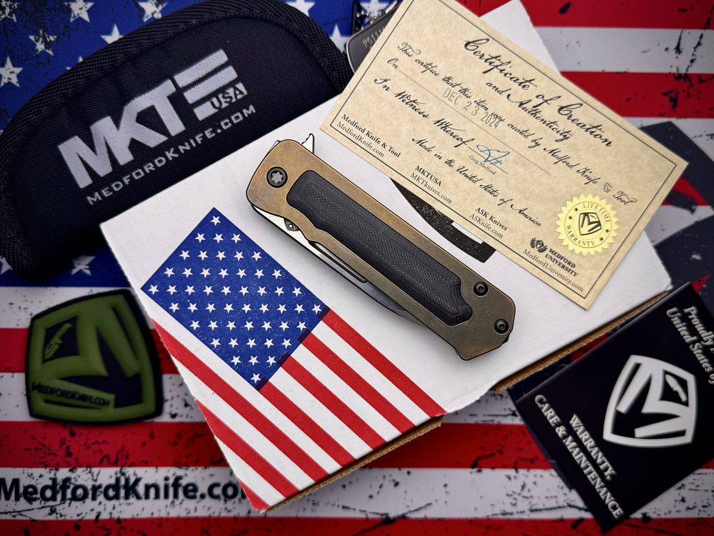 Нож Medford TFF-4 Bronze Titanium Black G10 Satin Drop Point S35VN