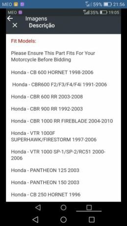 Fichas / Retificadores corrente Honda novos