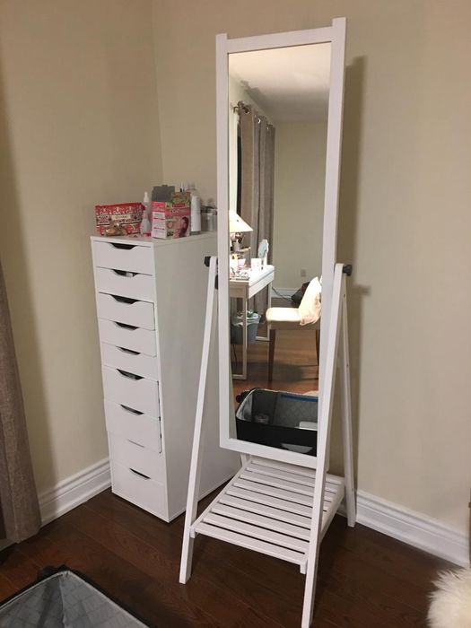 Lustro ikea biale hemnes isdjorden białe drewno lusterko wieszak