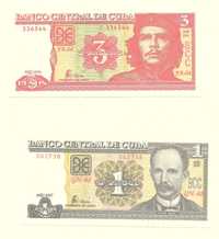 Cuba 3 Pesos 2004 Cuba 1 Peso 2007