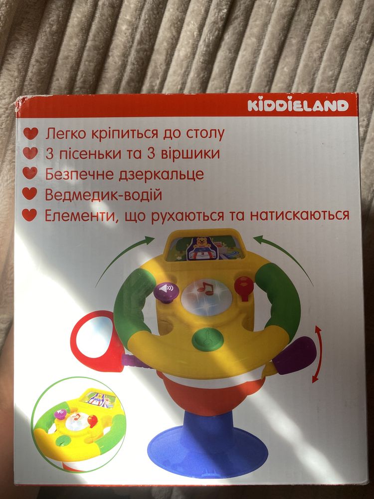 Розвивальна іграшка Kiddieland Розумне кермо на присосці українською