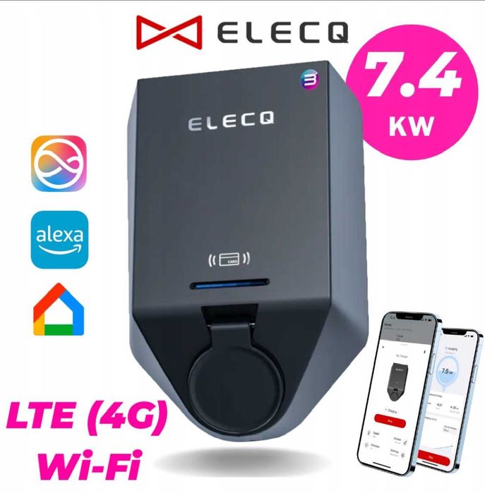 Зарядна станція Wallbox ELECQ 7,4 кВт LTE WiFi6 1-фазне, 32 А - AE103