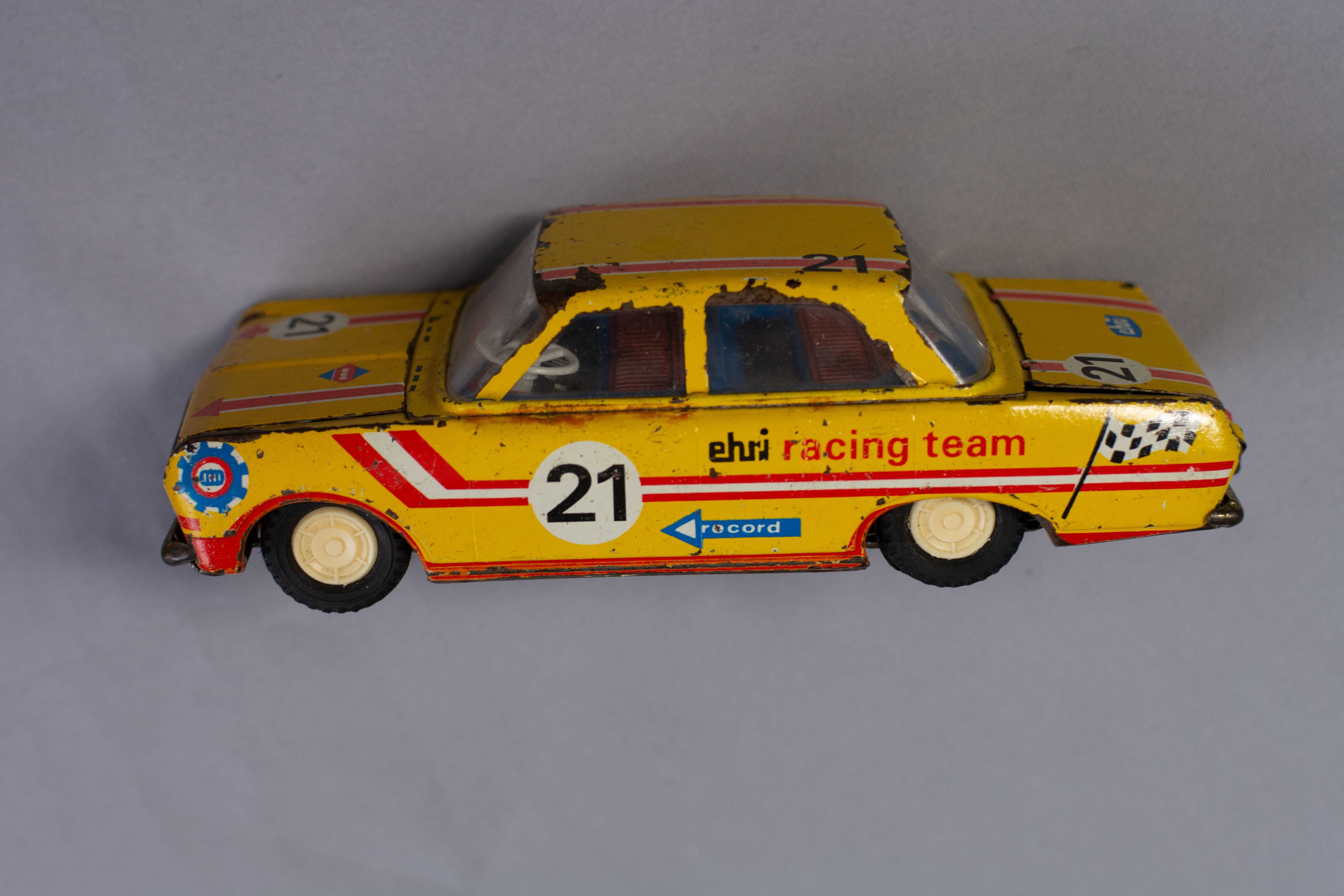 Friction Tin Toy Car OPEL Rekord Rally Racing team 1965 EHRI  Germany