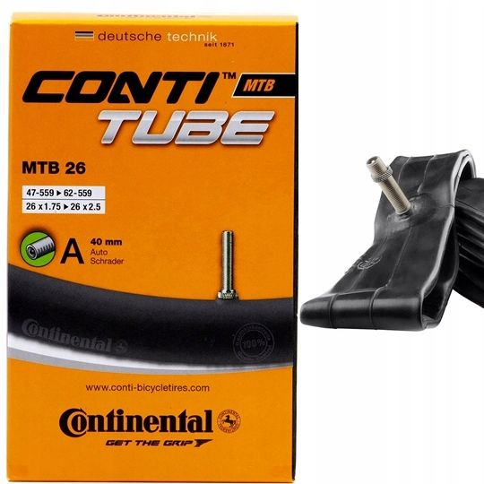 Continental dętka 26 1,75 1,95 2,0 2,1 2,15 2,25 2,3 2,4 2,5 AV-40mm