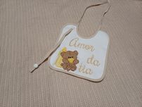 Babete personalizado + fita para chupeta
