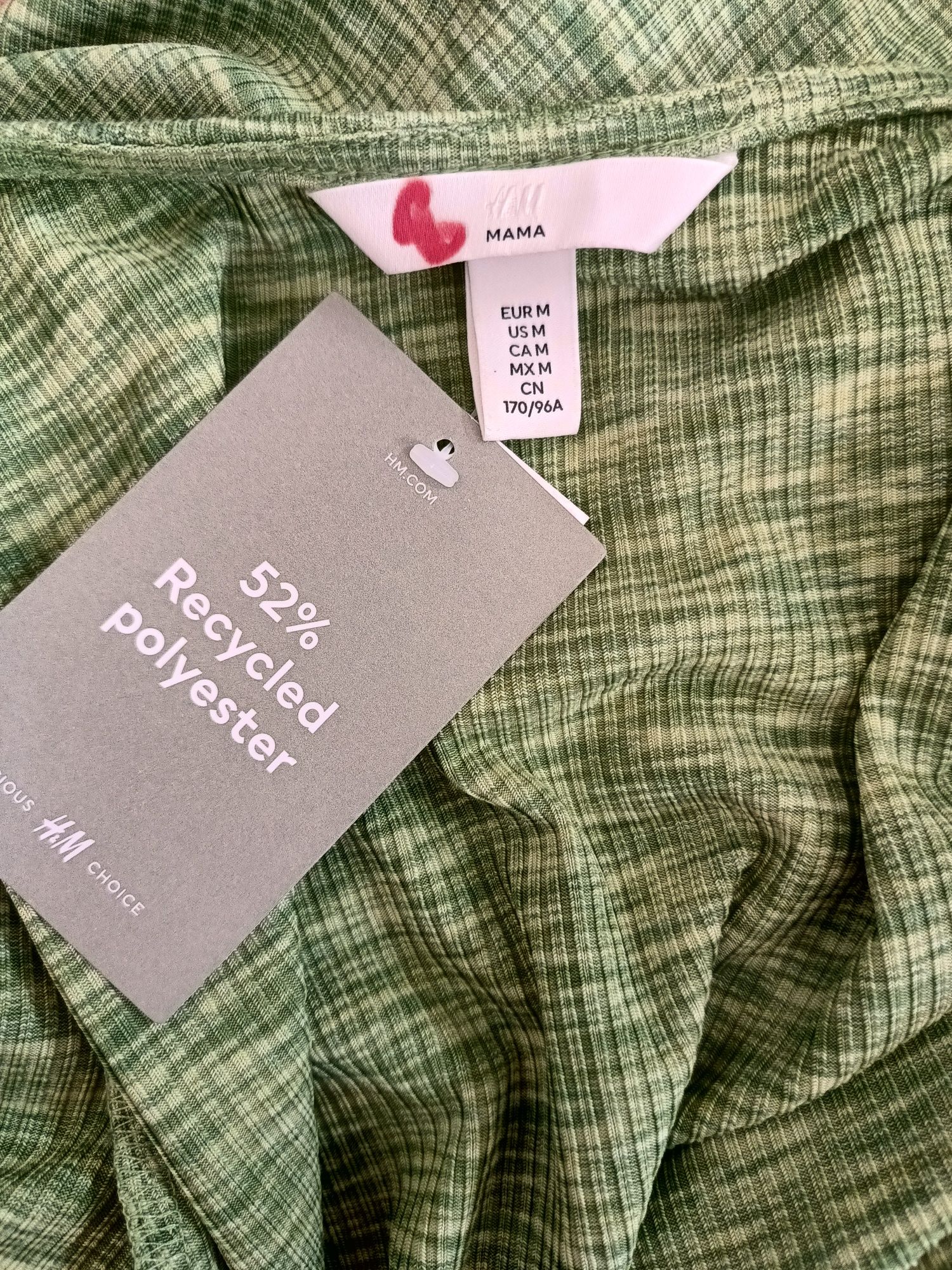 Зелена сукня в рубчик на запах H&M