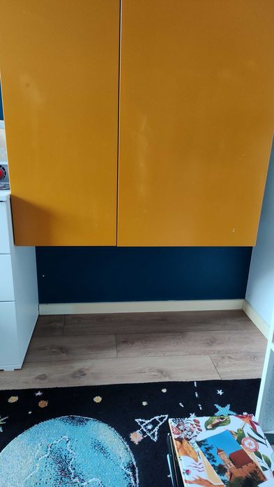 2 Szafy wiszące 2 moduły 40x160 cm i 60 x160cm musztardowe fronty.