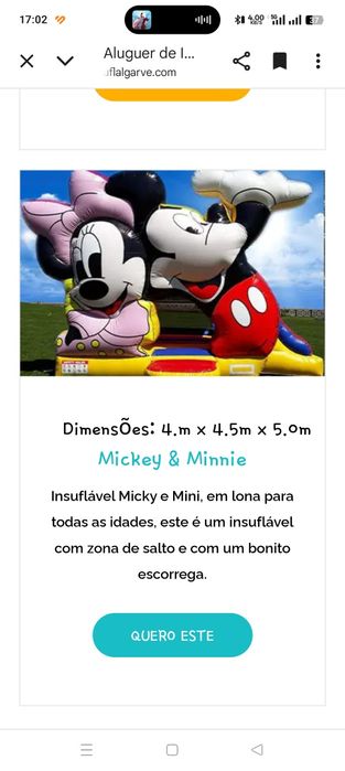 Aluguer insufláveis