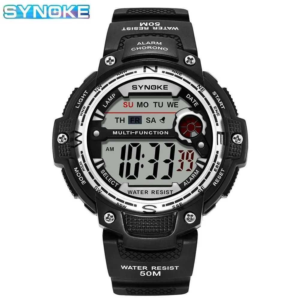 Zegarek elektroniczny Synoke cyfrowy wodoszczelny WR50 sportowy czarny