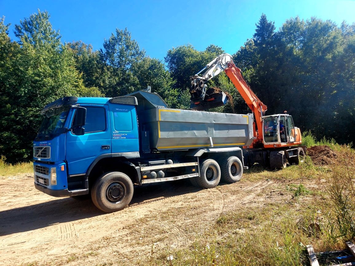 Wycinki drzew samosiejek prace roboty ziemne budowlane koparka wynajem