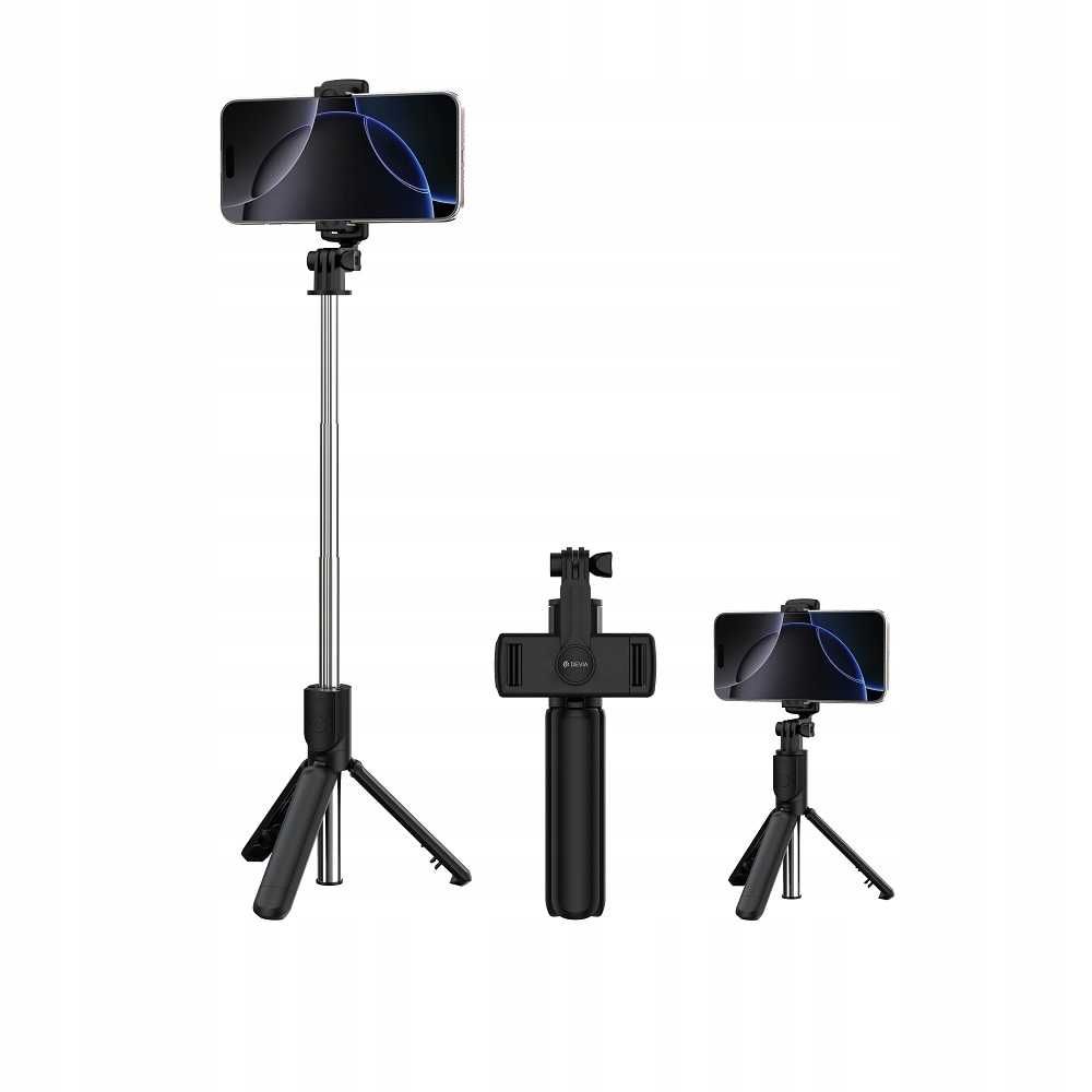 Selfie stick bluetooth Kijek do selfie Devia + tripod statyw 19-70cm