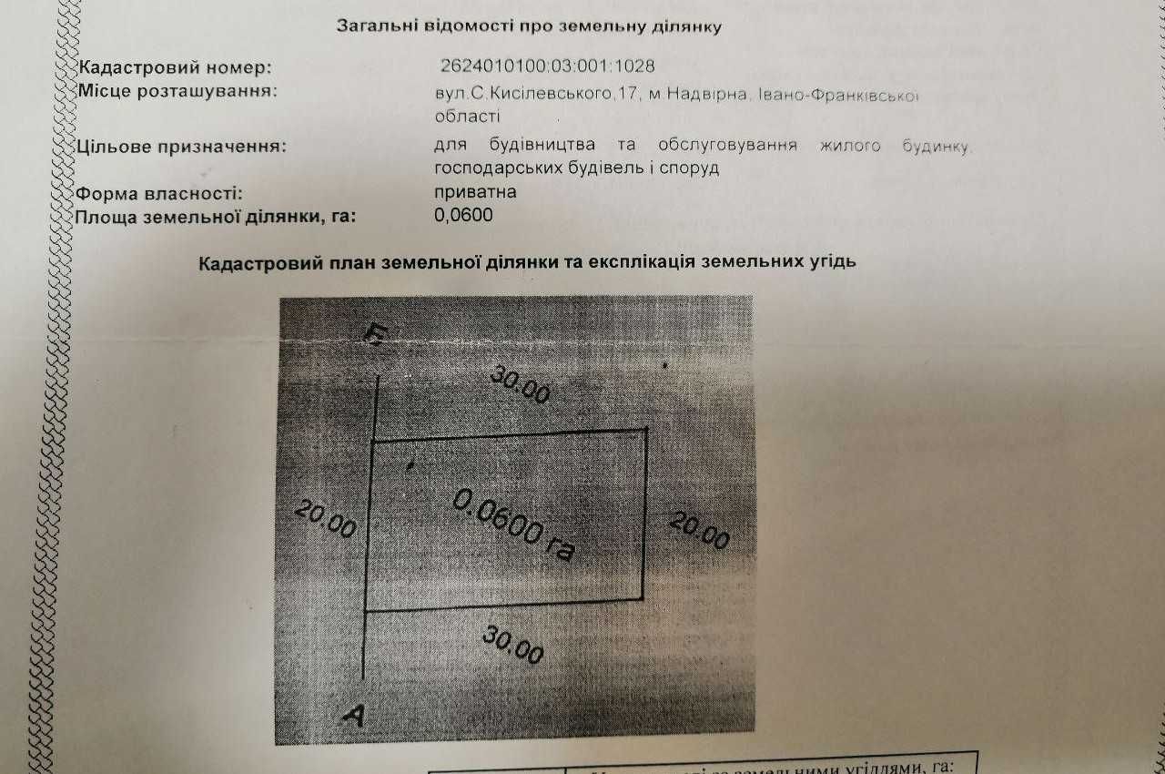 Земельна ділянка (6 сотих) для будівництва