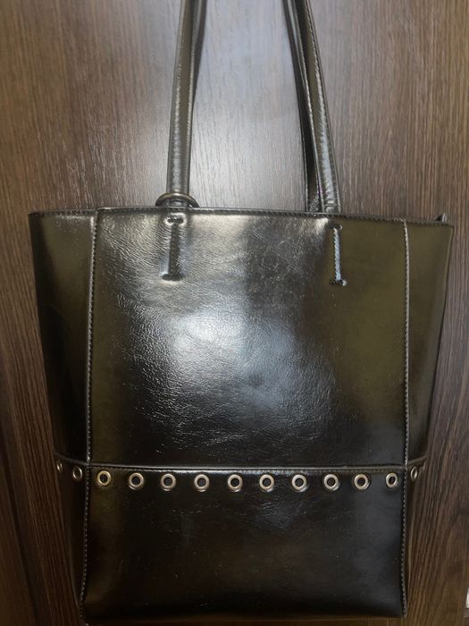 Сумка шкіряна чорна жіноча