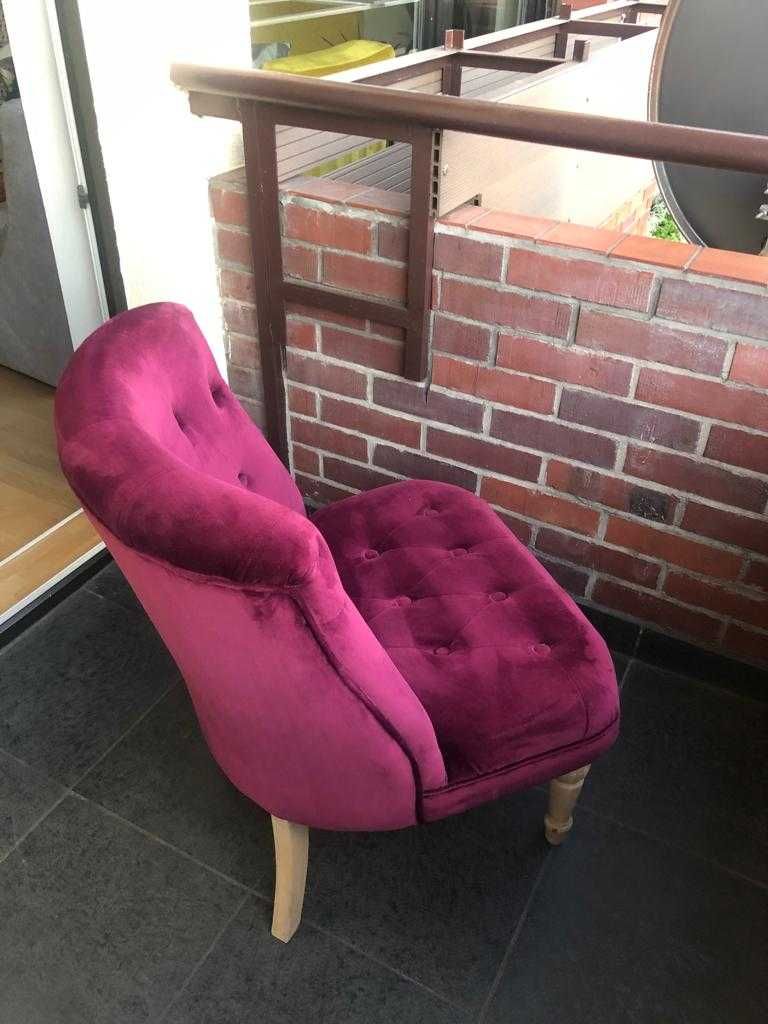 Fotel koktajlowy, tapicerowany , klubowy bordowy, burgundowy 2 sztuki