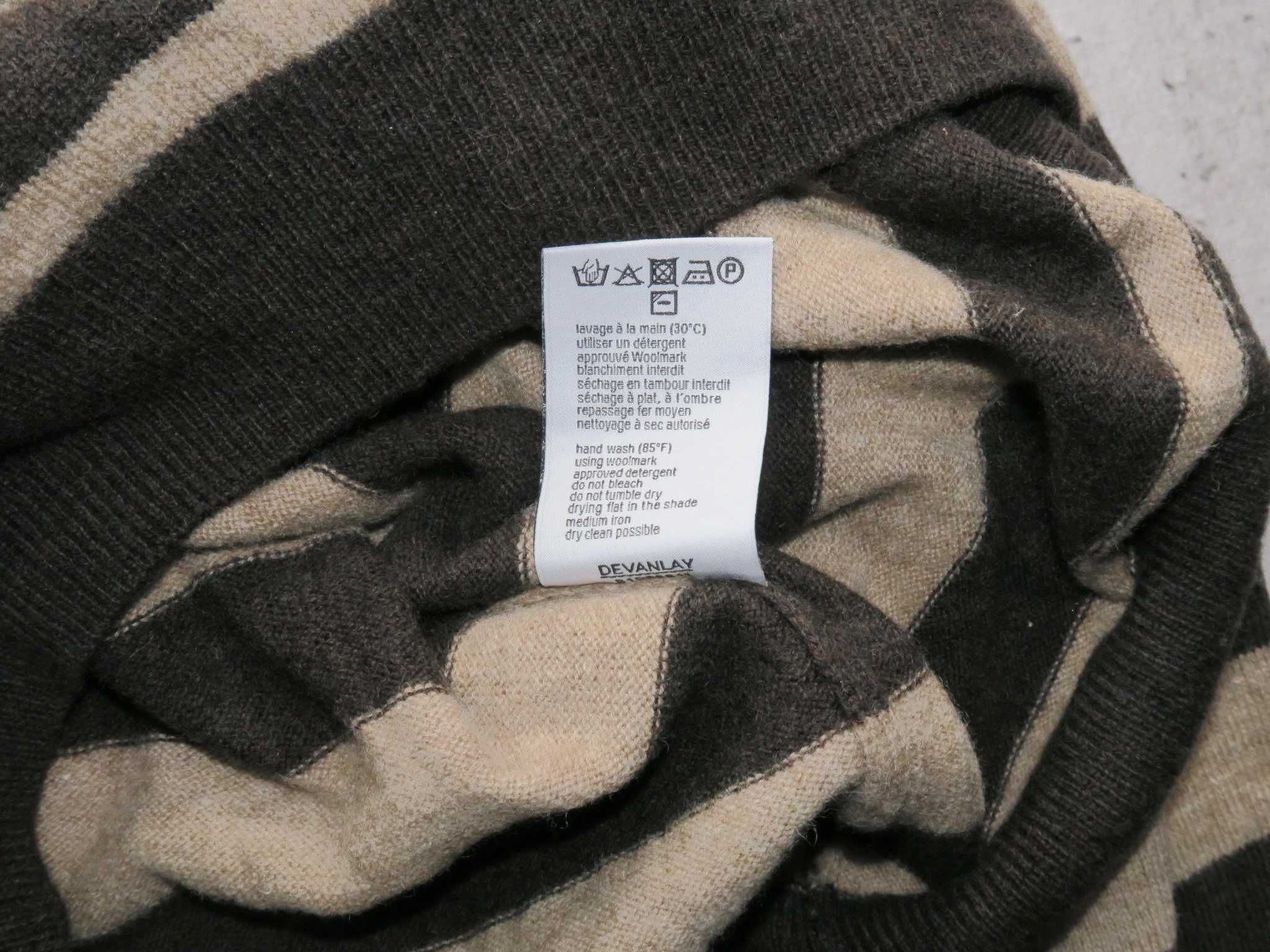 Lacoste wełniany sweter w paski XL