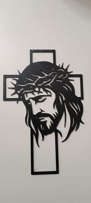 Krzyż na ścianę 285mm x 185mm czarny.