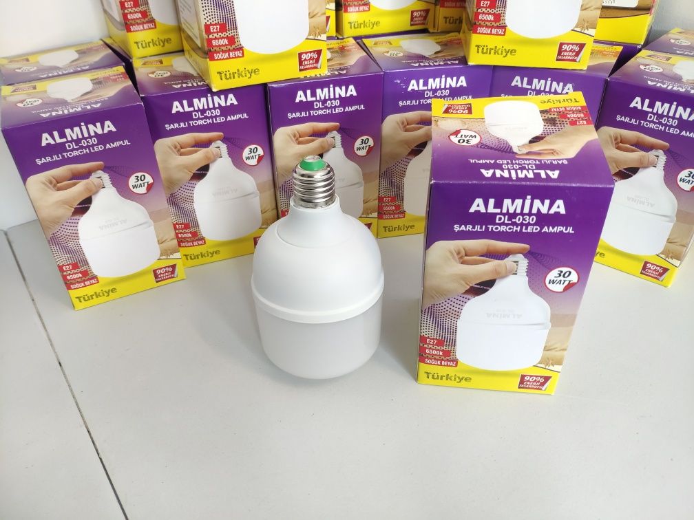 Акумуляторна LED лампа ALMINA DL-030 30 w Цоколь Е27