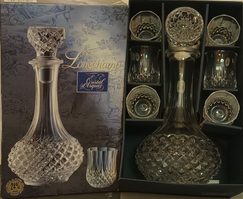 Conjunto Cristal D'Arques garrafa + 6copos