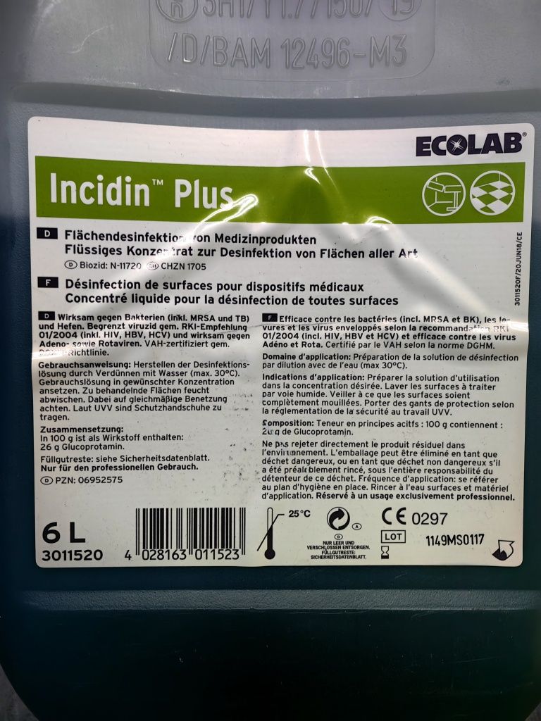 Incidin Plus Ecolab 6L Super Cena!!!