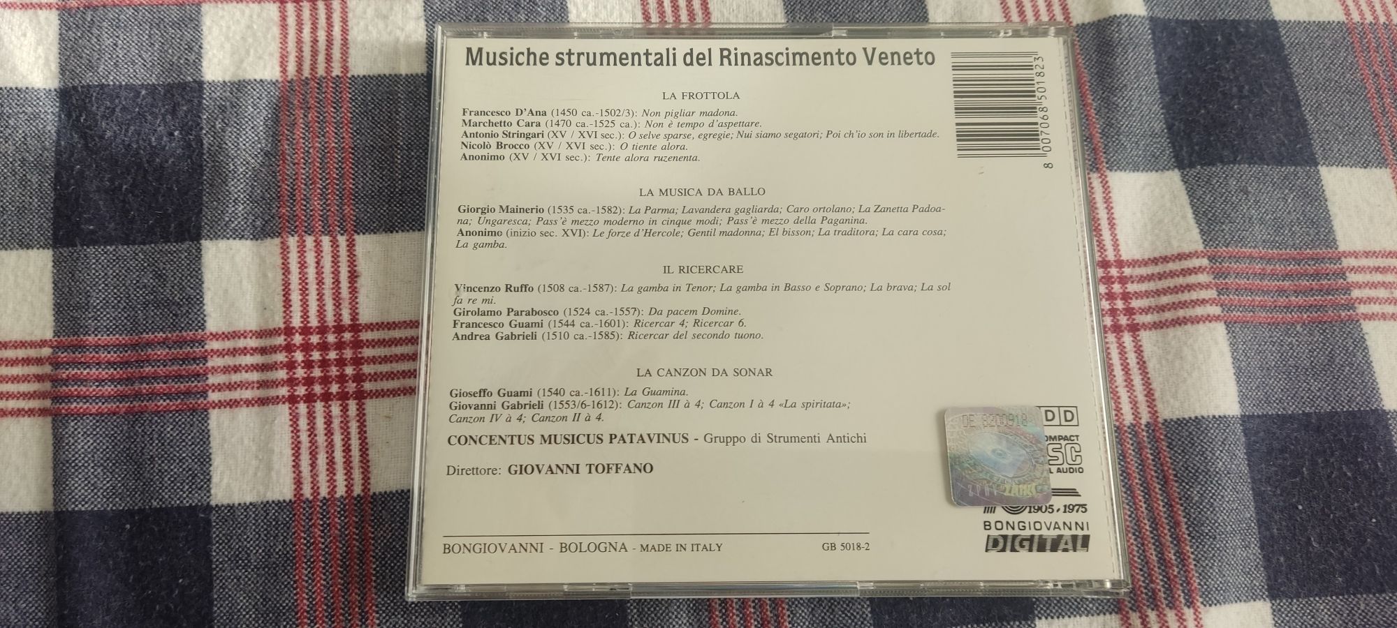 Musiche strumentali del Rinascimento Veneto Toffano Patavinus CD