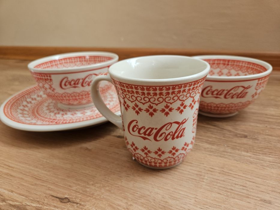 Bolesławiec zestaw naczyń Coca cola