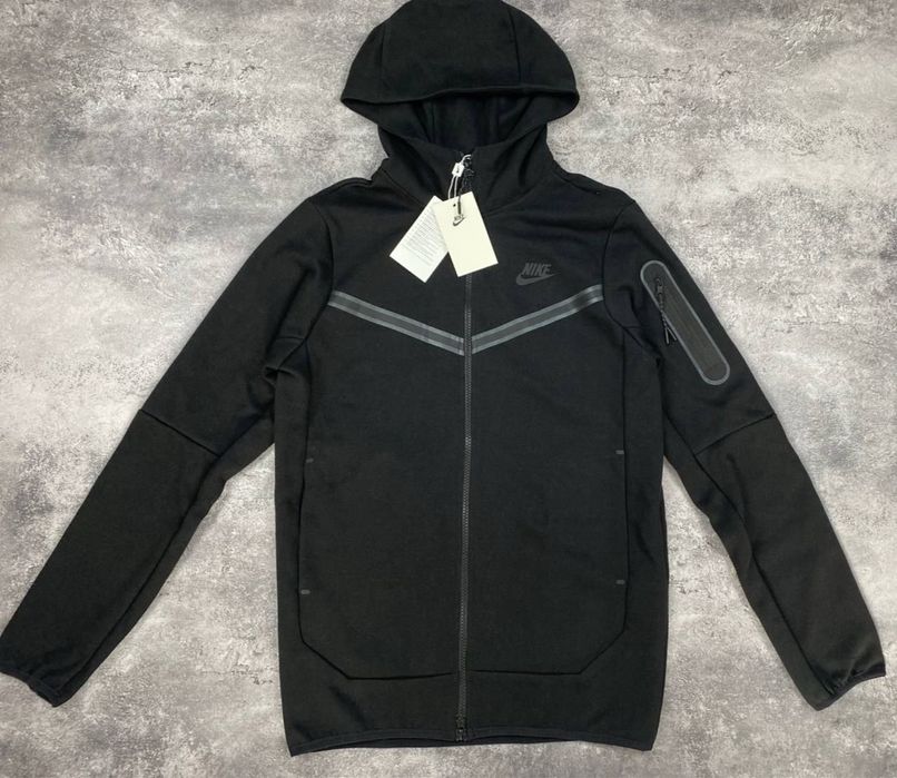 Кофта Nike Tech Fleece чорна/спортивна кофта Nike Tech Fleece/nike теч